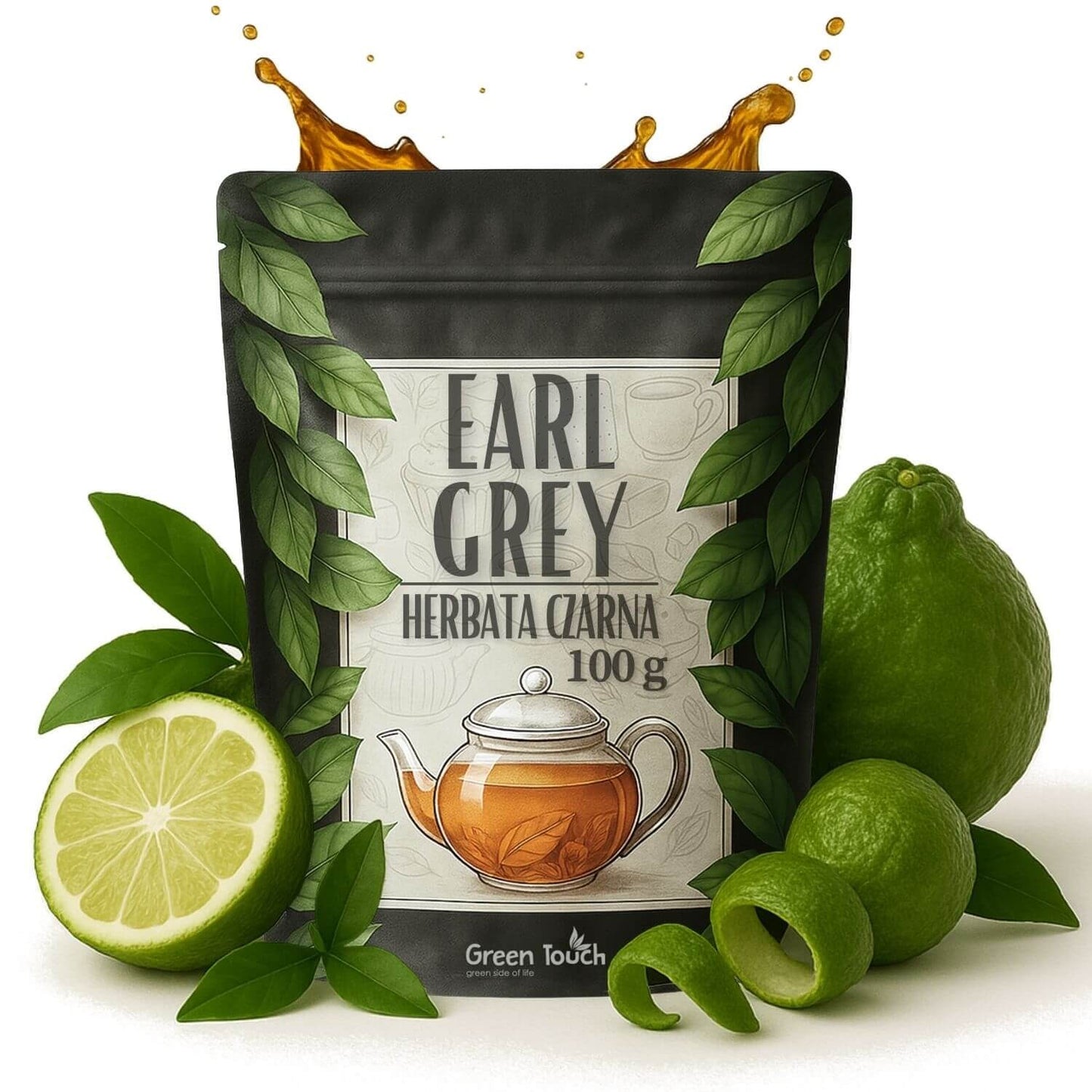 Earl grey 100 g- herbata czarna ceylon bergamotka oryginalna green touch