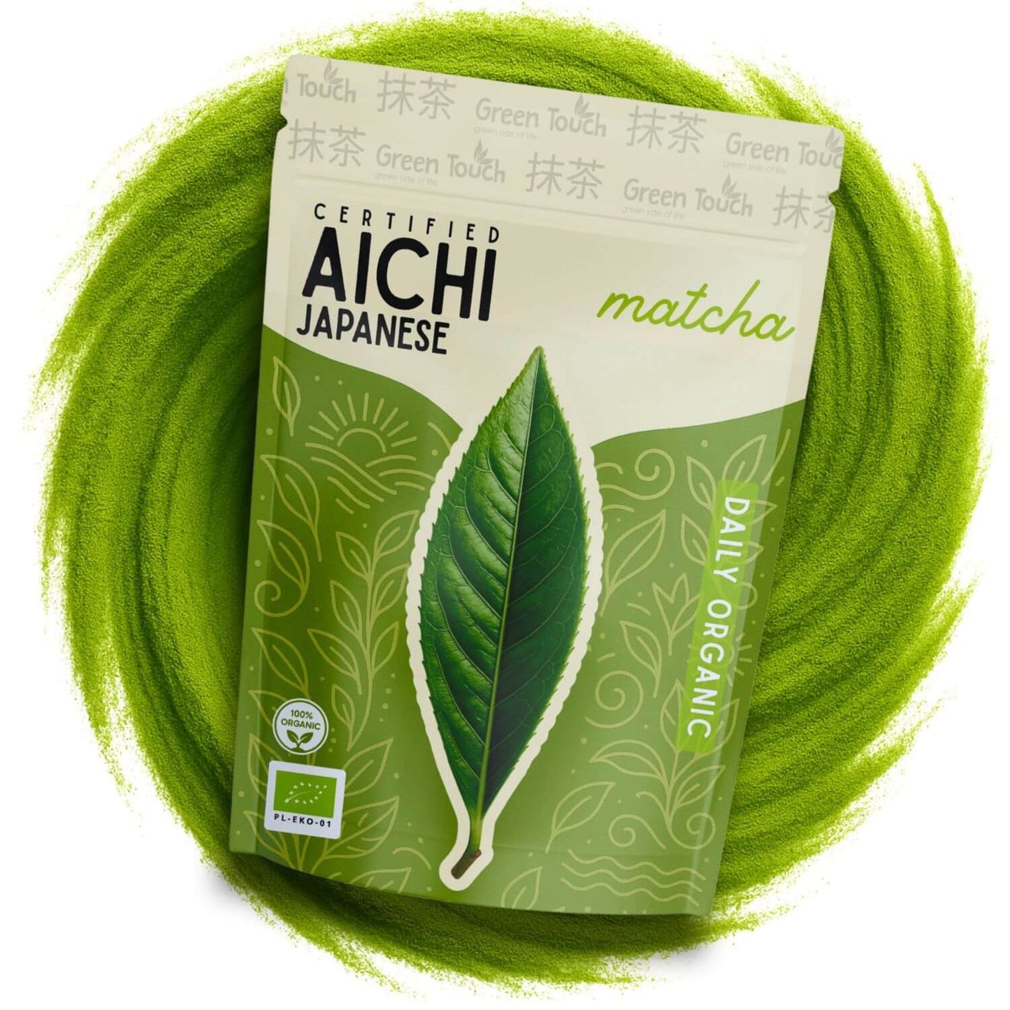 Herbata matcha japońska Aichi Codzienna 100 g certyfikowana BIO do latte Green Touch