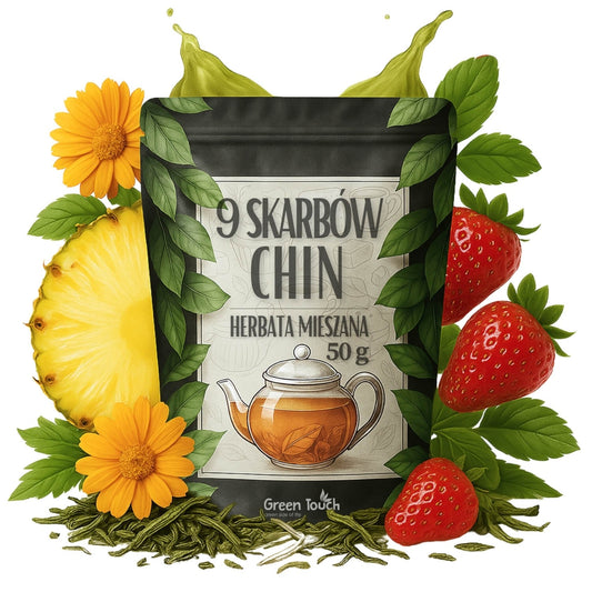 9 Skarbów Chin 50 g herbata zielona z ananasem, oolong i Pai Mu Tan