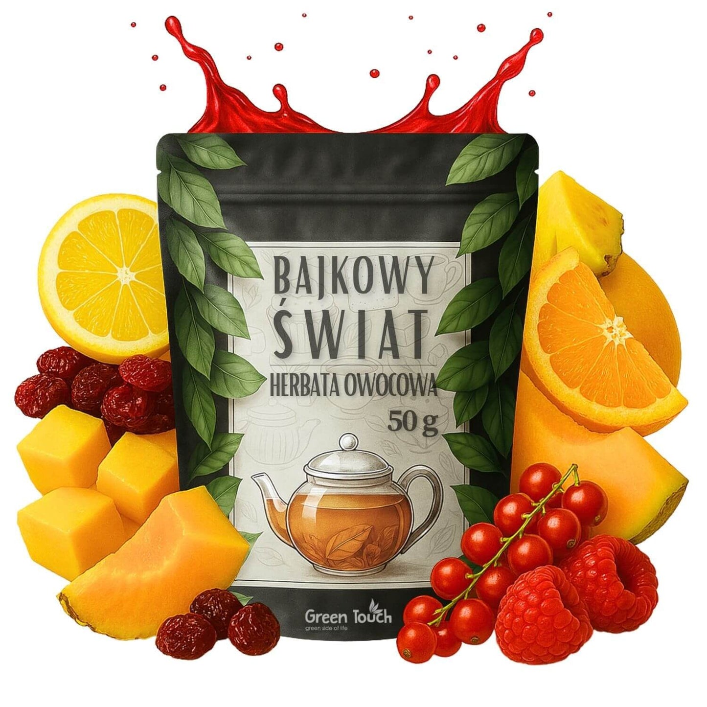 Bajkowy świat 50 g herbata owocowa z cytrusami i maliną