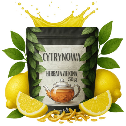 Cytrynowa 50 g herbata zielona z cytryną – świeża i orzeźwiająca