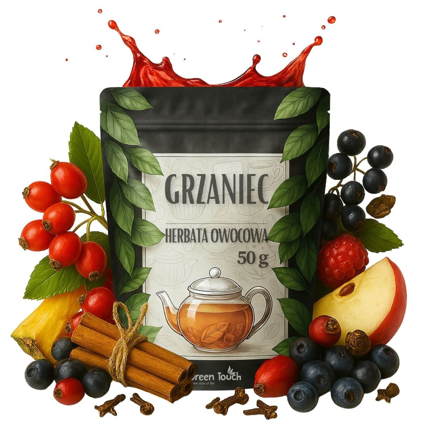 Grzaniec mieszanka 50 g - herbata owocowa rozgrzewająca zimowa z przyprawami i jagodą