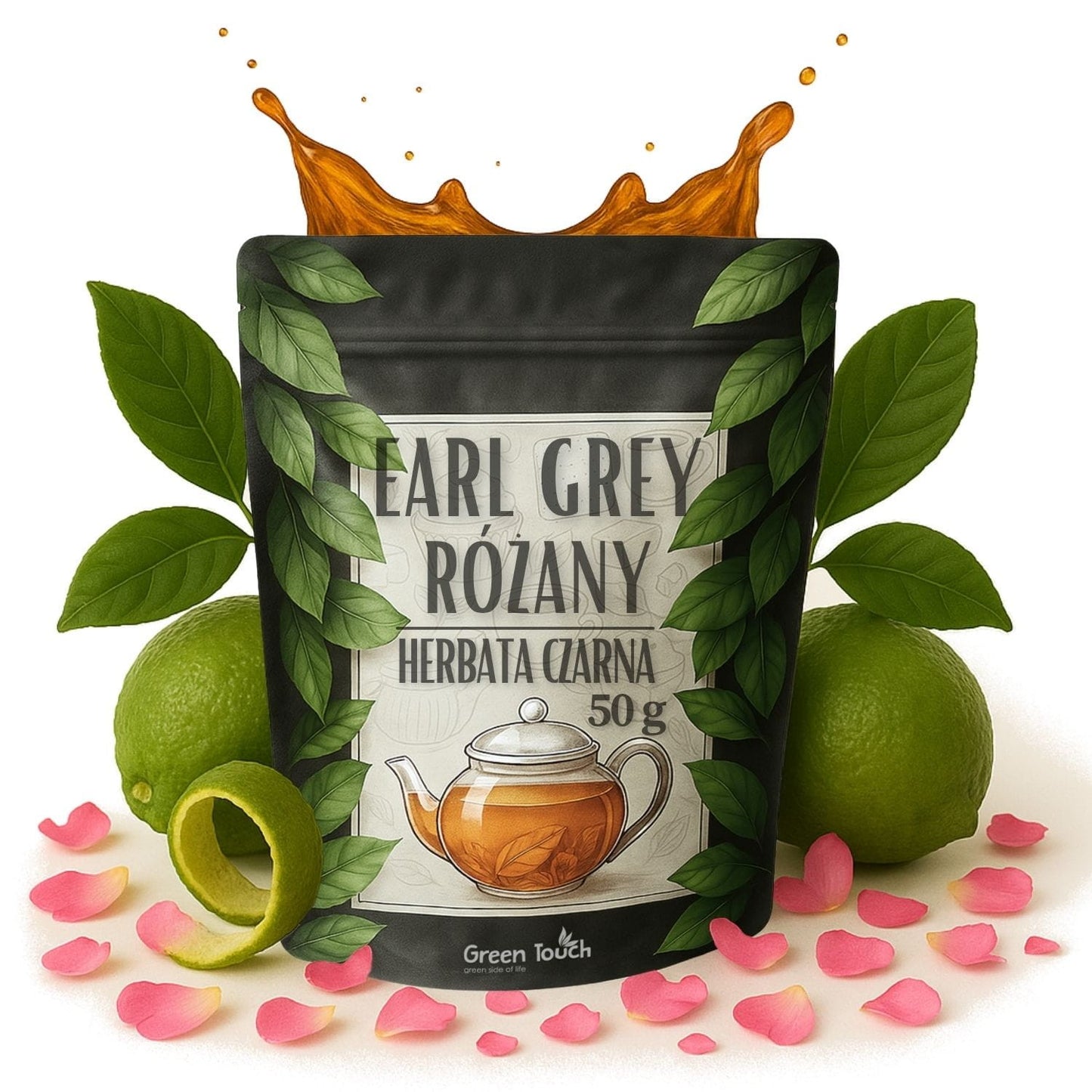 Earl grey czerwony 50 g - herbata czarna różany ceylon aromatyczna bergamotka