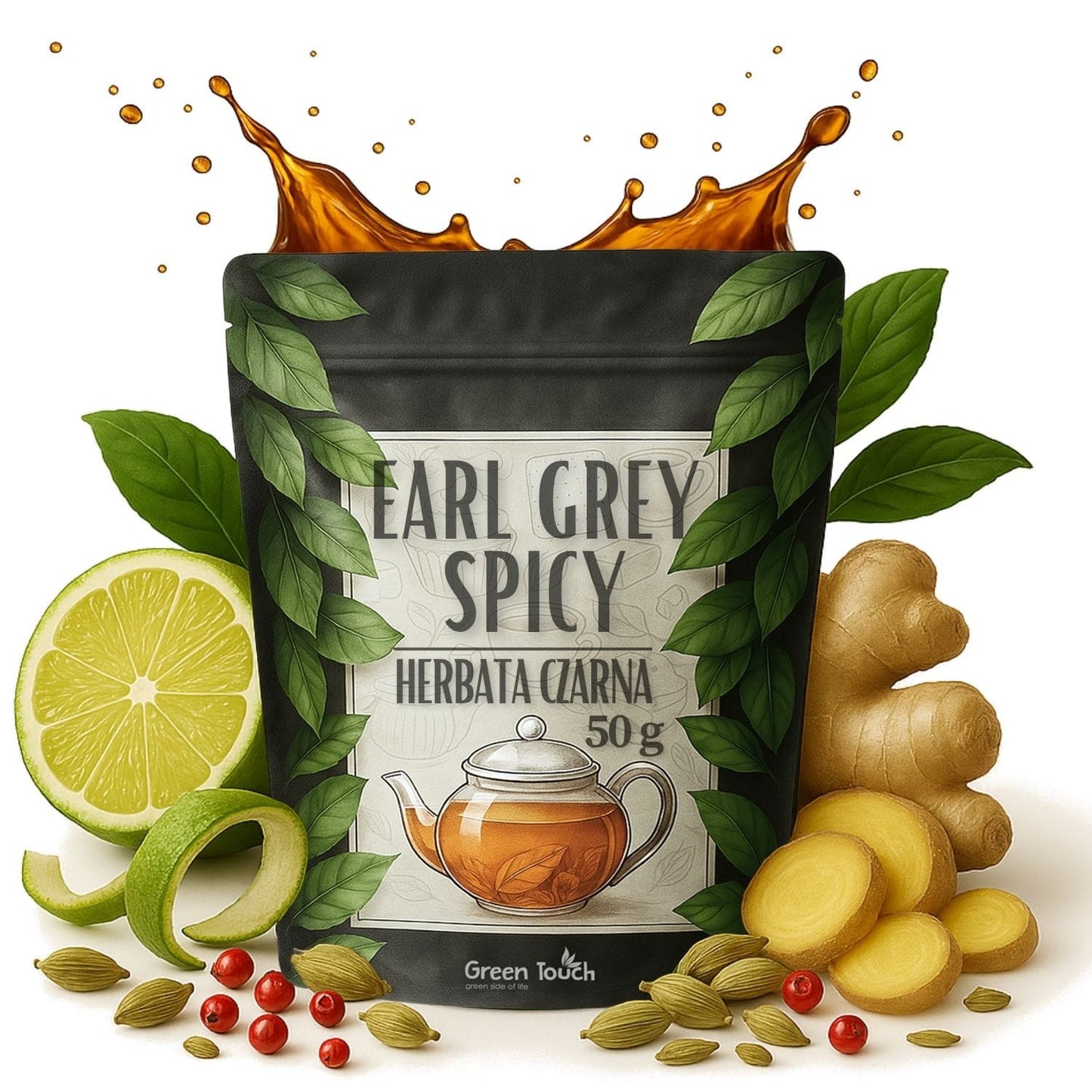Earl grey spicy 50 g - herbata czarna ceylon zimowa z kardamonem i imbirem