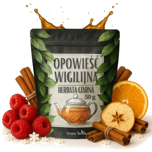 Opowieść wigilijna 50 g - herbata czarna świąteczna z owocami malina cynamon