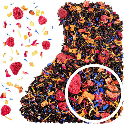 Słodka malinka 50 g - herbata czarna jabłko malina róża bławatek ceylon