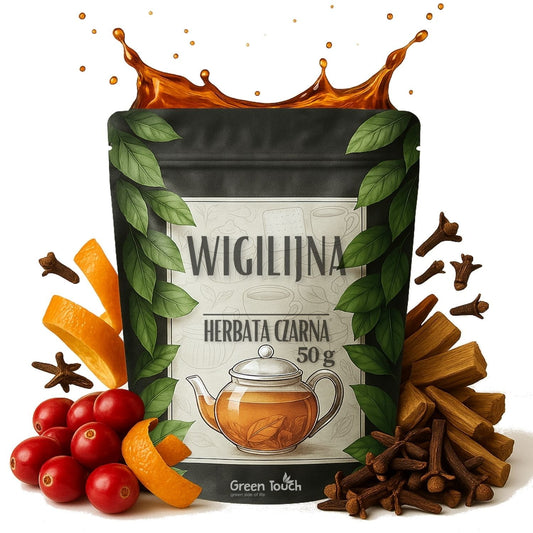 Wigilijna 50 g - herbata czarna świąteczna pomarańcza z goździkiem żurawina