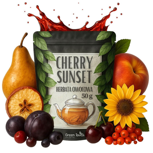 Cherry sunset 50 g - herbata owocowa wiśnia śliwka brzoskwinia jarzębina