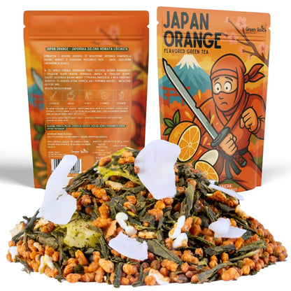 Japan Orange 50 g - herbata zielona japońska Genmaicha kokos pomarańcza