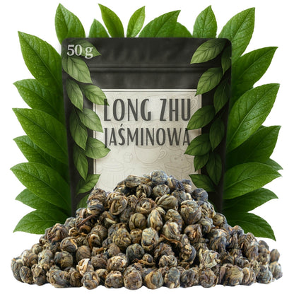 Long Zhu 50 g herbata zielona jaśminowa – perły smaku i aromatu