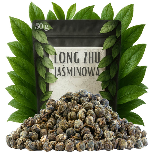 Long Zhu 50 g herbata zielona jaśminowa – perły smaku i aromatu