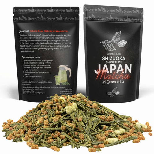 Matcha iri Genmaicha Schichi Fuku 100 g - japońska zielona herbata
