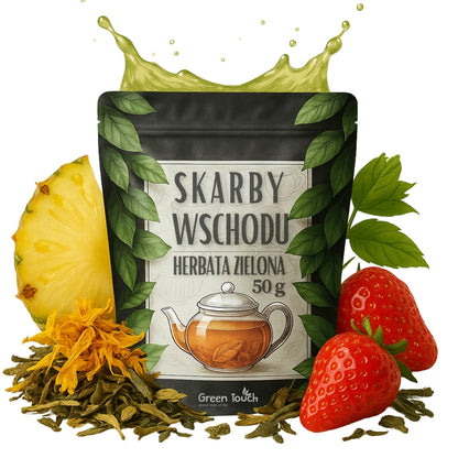 Skarby Wschodu 50 g herbata zielona z ananasem, truskawką i oolong