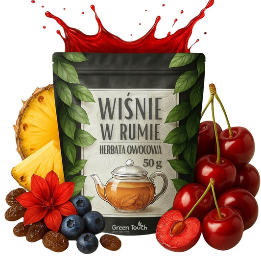 Susz wiśnie w rumie 50 g - herbata owocowa z ananasem, jagodą i wiśnią