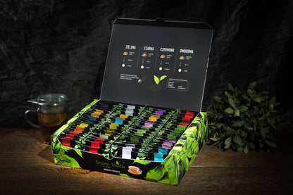Zestaw herbat 100 sztuk Green Touch w pudełku, ekspozytorze