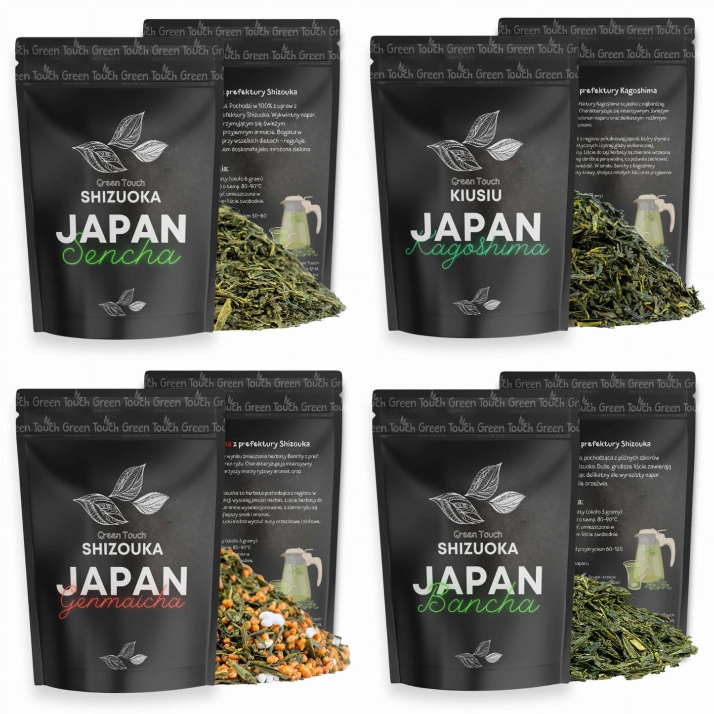 Zestaw herbat zielonych japońskich 400 g bancha sencha kagoshima genmaicha