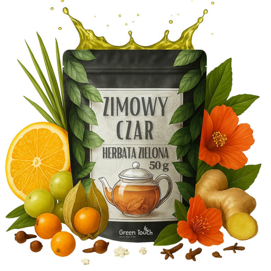 Zimowy Czar 50 g herbata zielona świąteczna z pomarańczą, imbirem i goździkiem