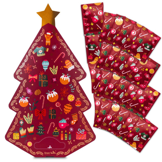 Kalendarz adwentowy z herbatą liściastą choinka prezent Green Touch